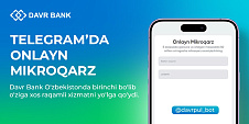 Онлайн микрозаймы в Telegram, Davr Bank первым в Узбекистане запустил уникальный цифровой сервис